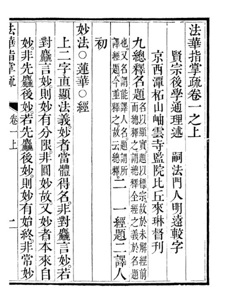 法华经指掌疏 清 通理 述 pdf电子版下载 木刻本 第1张 法华经指掌疏 第1张